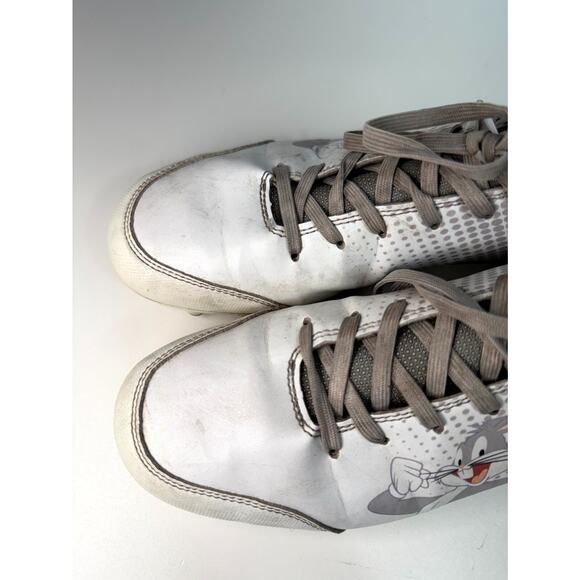 Phenom Elite Looney Tunes Men Football Cleats US 8 White Gray Bugs Bunny Lace Up - Picture 5 of 16